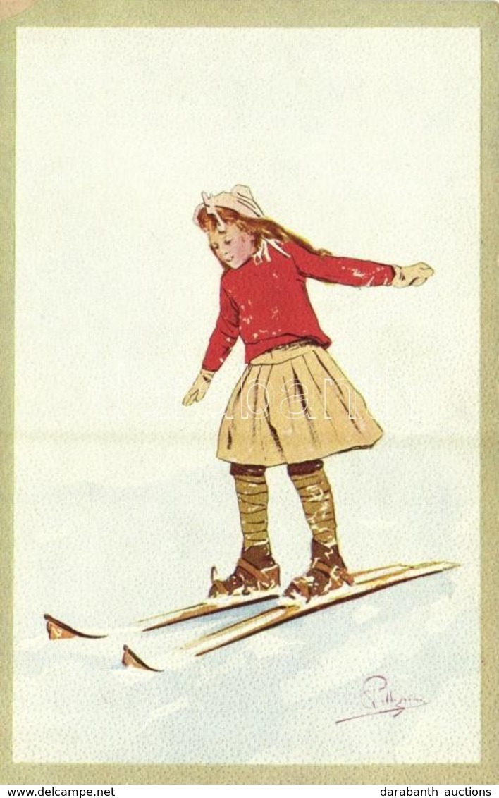 ** T1/T2 Winter Sport Art Postcard. Skiing. Vouga & Cie No. 27. Litho S: Pellegrini - Unclassified