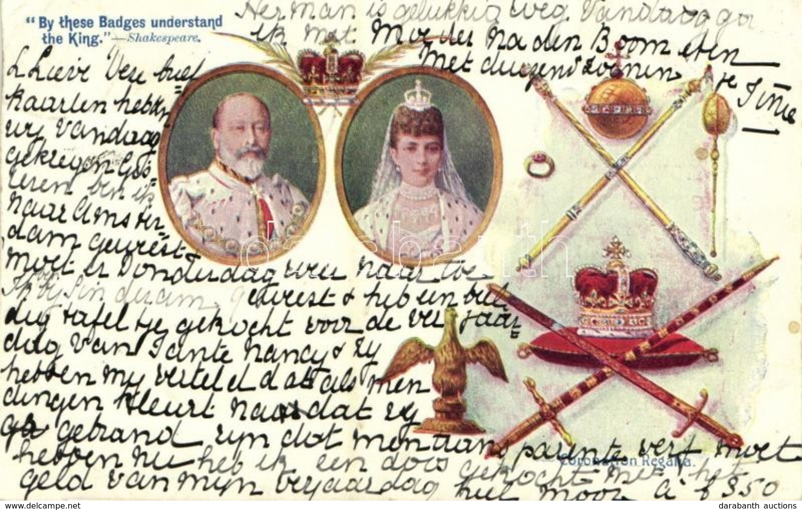 T2 1902 'By These Badges Understand The King', Edward VII And Alexandra, Coronation Regalia, Edward VII Coronation Souve - Ohne Zuordnung