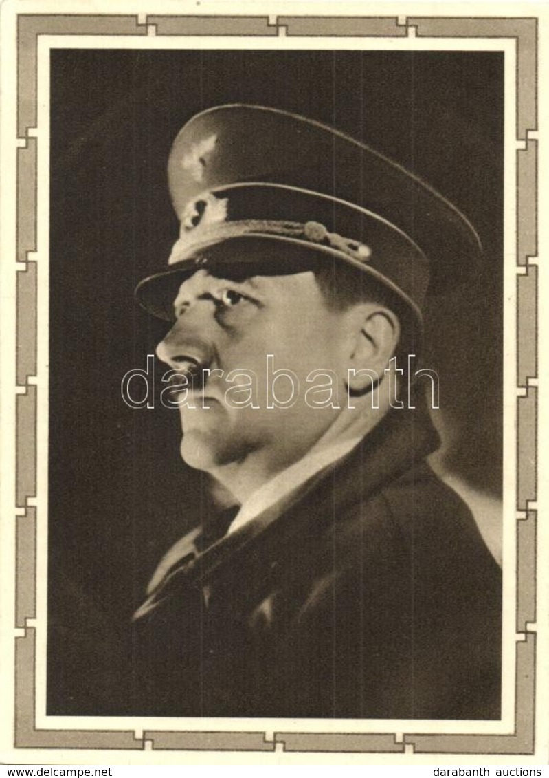 ** T2 Adolf Hitler. German NSDAP Nazi Party Propaganda, Swastika Frame. 6+19 Ga. - Unclassified