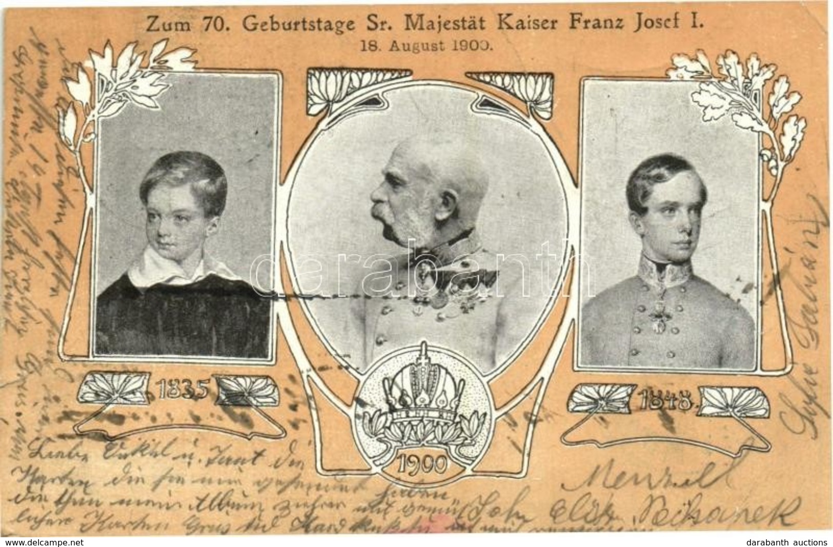 T3/T4 1900 August 18. Zum 70. Geburtstage Sr. Majestät Kaiser Franz Josef I. 1835-1848-1900 / 70th Birthday Anniversary  - Ohne Zuordnung