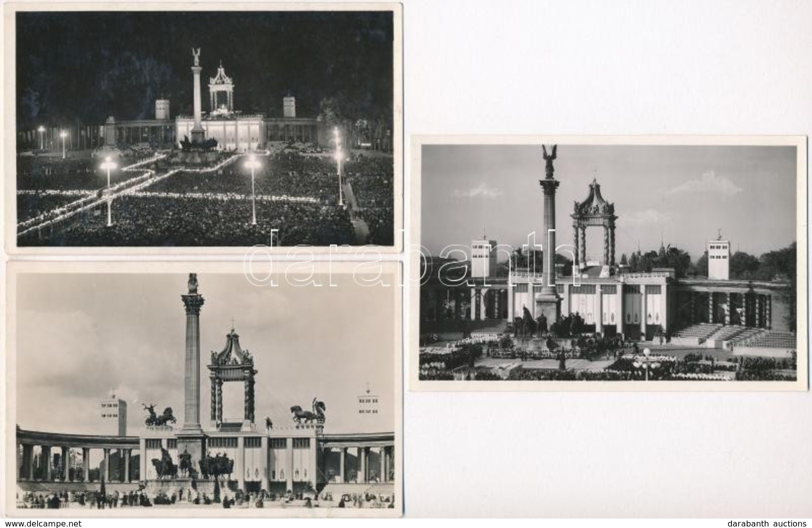 ** 1938 Budapest, XXXIV. Nemzetközi Eucharisztikus Kongresszus, Főoltár - 3 Db Régi Képeslap / 3 Pre-1945 Postcards Of T - Ohne Zuordnung