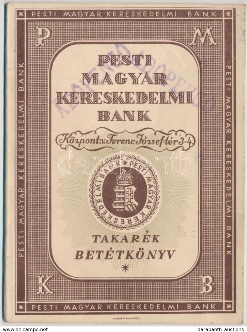 1946. 'Pesti Magyar Kereskedelmi Bank' Takarék Betétkönyve Bejegyzésekkel - Unclassified