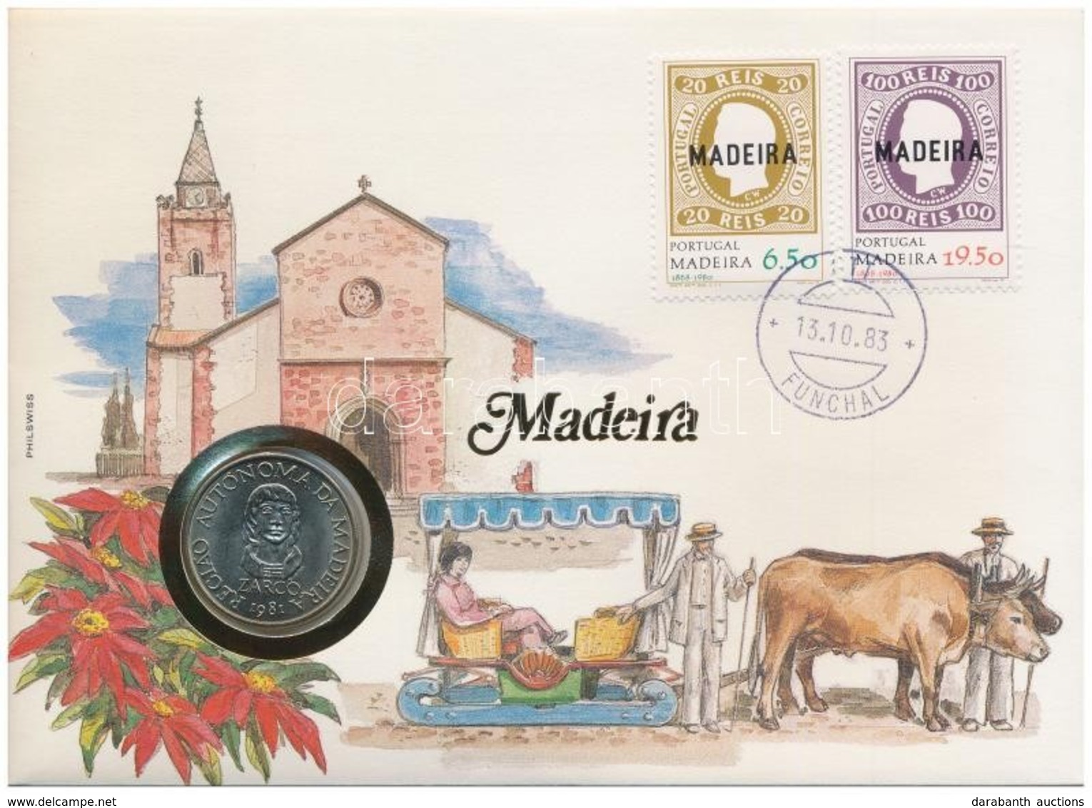 Portugália / Madeira 1981. 25E, Felbélyegzett Borítékban, Bélyegzéssel, Német Nyelvű Leírással T:1 
Portugal / Madeira 1 - Unclassified