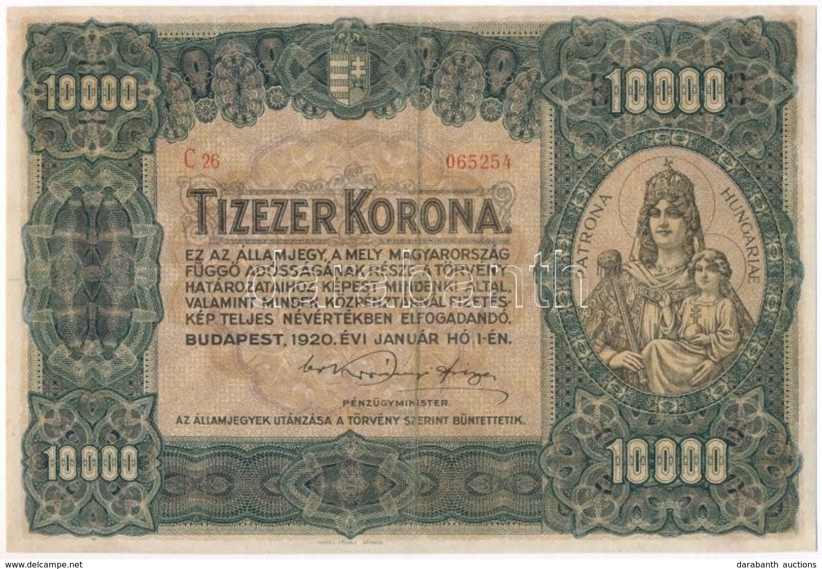 1920. 10.000K 'Orell Füssli Zürich' Piros Sorozat- és Sorszámmal T:III- Restaurált
Adamo K41 - Ohne Zuordnung