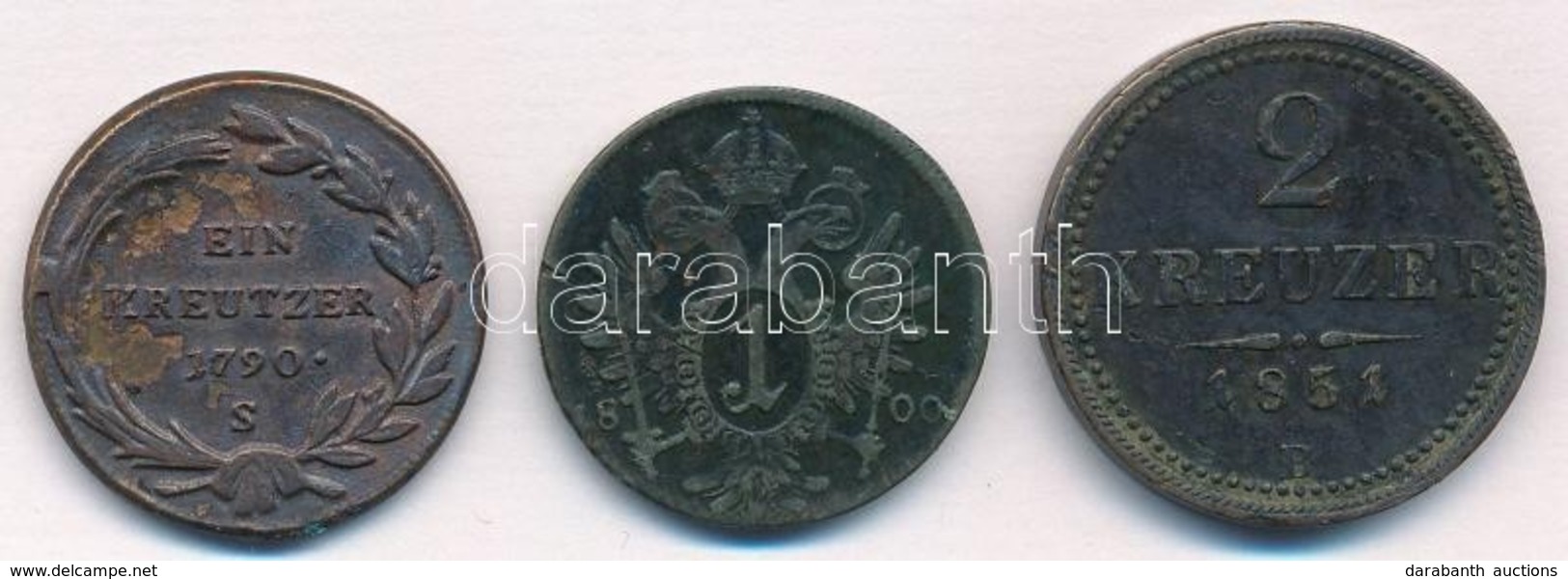 1790S 1kr Cu + 1800B 1kr + 1851B 2kr Cu T:2,2- - Ohne Zuordnung