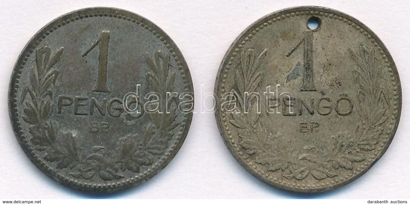 1927. 1P Ag + 1938. 1P Ag T:2-3 Patina, Egyiken Ly. - Unclassified