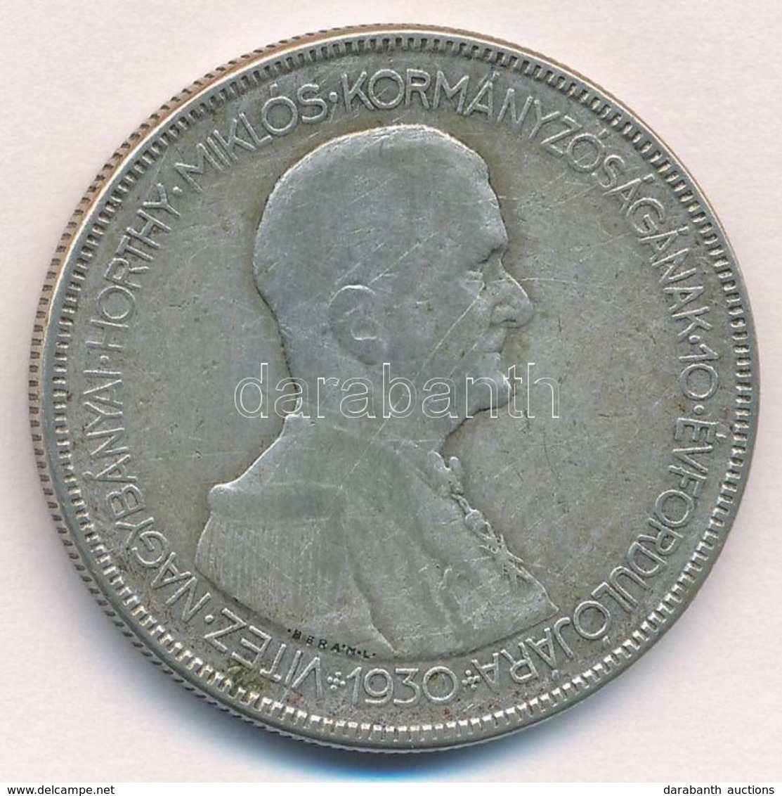 1930. 5P Ag 'Horthy Jobbra' T:3 Adamo P8 - Unclassified