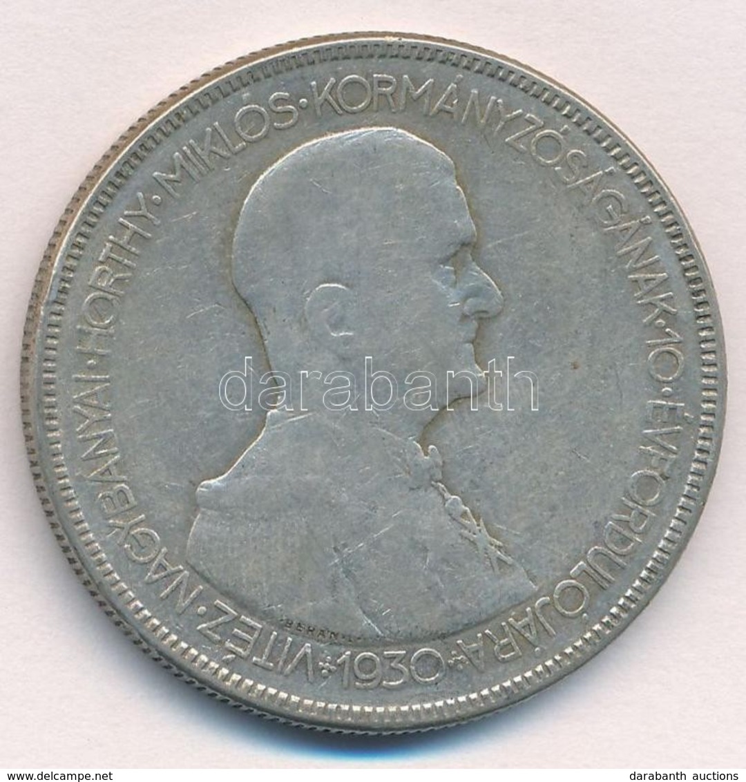 1930. 5P Ag 'Horthy Jobbra' T:3 Adamo P8 - Unclassified