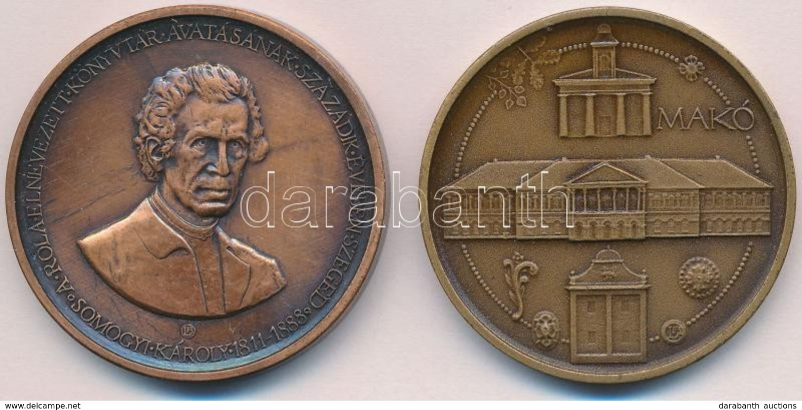 Lapis András (1942-) 1988. 'Szegedi Somogyi Károly Könyvtár Avatásának 100. évfordulója' Br Emlékérem (42,5mm) + Lapis A - Unclassified