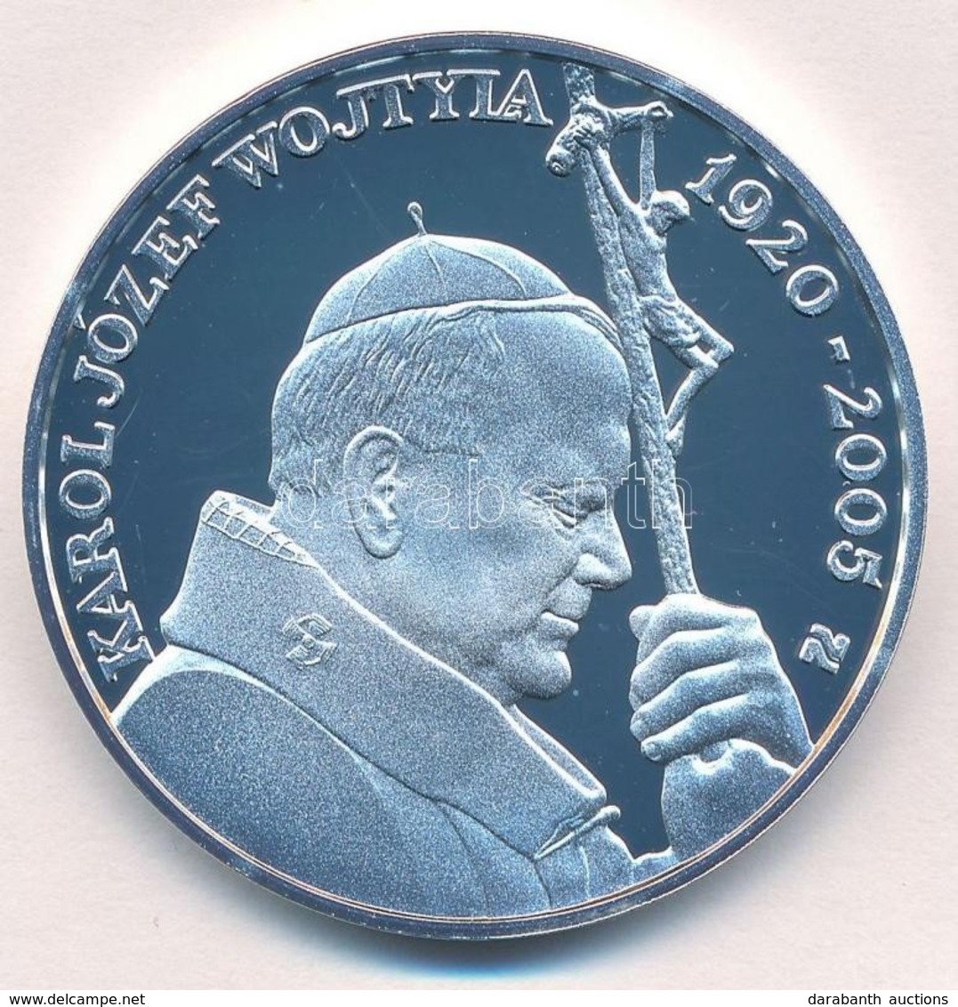 Rónay Attila (1971-) ~2005. 'II. János Pál 1978-2005 / Karol Józef Wojtyia 1920-2005' Ezüstözött Fém Emlékérem (42,5mm)  - Unclassified