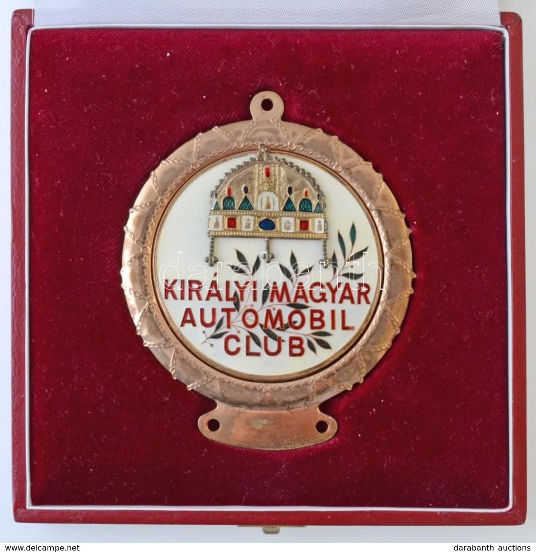 ~1990. 'Királyi Magyar Automobil Club' Zománcozott Br Autójelvény, Eredeti Tokban (102x84mm) T:1 - Non Classificati