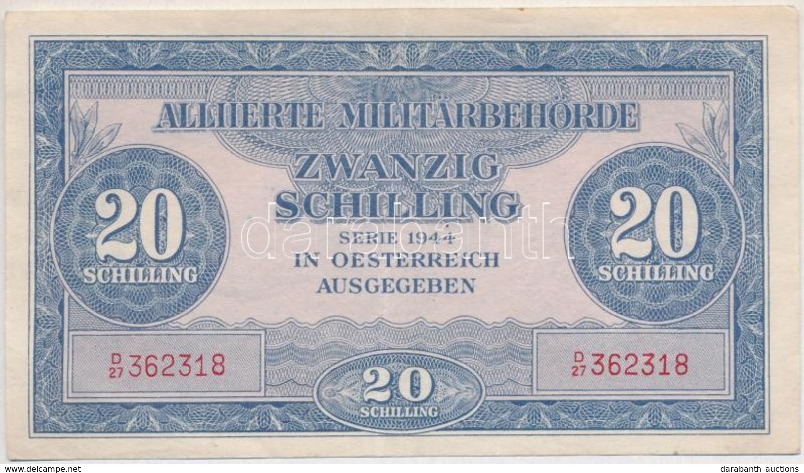 Ausztria / Szövetséges Megszállás 1944. 20Sch T:II
Austria / Allied Occupation 1944. 20 Schilling C:XF - Unclassified