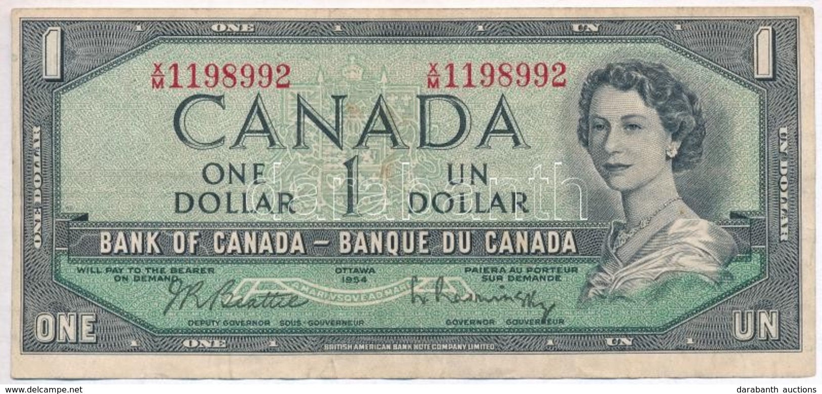 Kanada 1954. 1$ T:III 
Canada 1954. 1 Dollar C:F - Unclassified