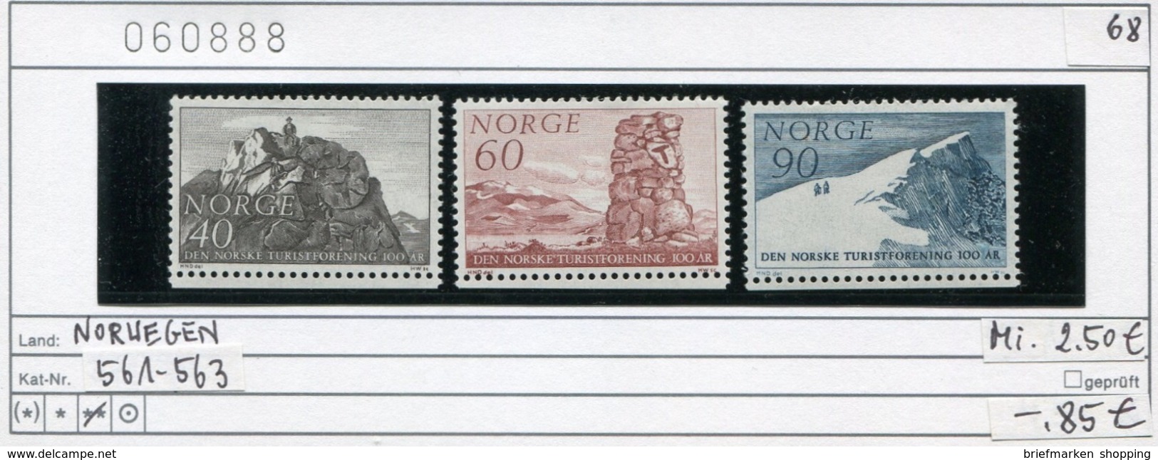 Norwegen 1968 - Norway 1968 - Norvege 1968 - Norge 1968 - Michel 561-563 - ** Mnh Neuf Postfris - - Ungebraucht