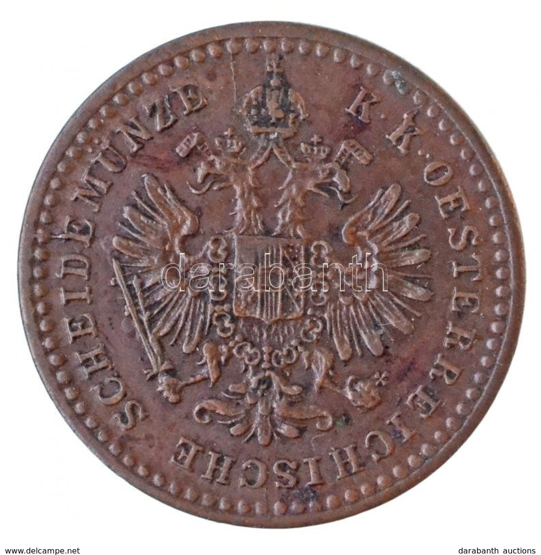 Ausztria 1858A 5/10kr Cu T:1- 
Austria 1858A 5/10 Kreuzer C:AU
Krause KM#2182 - Unclassified