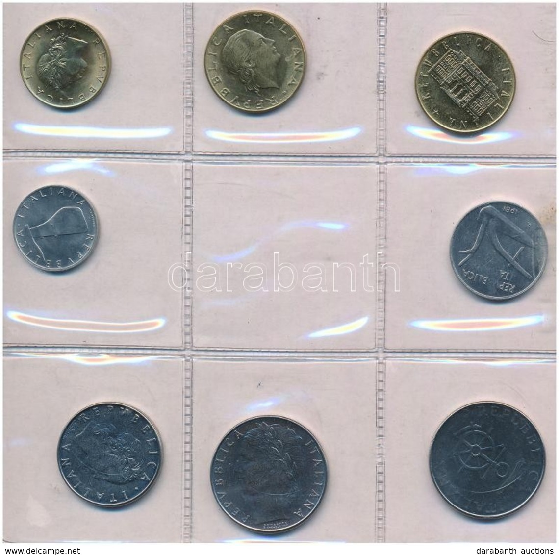 Olaszország 1981. 5L-200L (8xklf) Forgalmi Sor Fóliatokban T:1,1-
Italy 1981. 5 Lire - 200 Lire (8xdiff) Coin Set In Foi - Unclassified