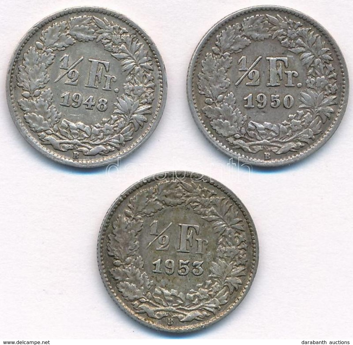 Svájc 1948-1953. 1/2Fr Ag (3xklf) T:2,2-
Switzerland 1948-1953. 1/2 Franc Ag (3xdiff) C:XF,VF - Unclassified