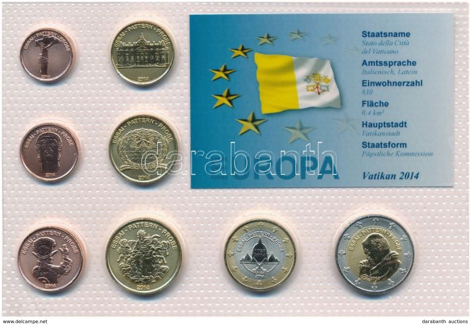 Vatikán 2014. 1c-2E (8xklf) Forgalmi Sor T:1
Vatican 2014. 1 Cent - 2 Euro (8xdiff) Coin Set C:UNC - Unclassified