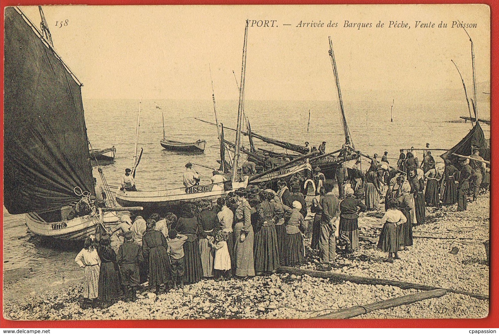 76- YPORT- Arrivée Des Barques De Pêche,Vente Du Poisson -cpa Voyagée 1906- Recto Verso -Paypal Sans Frais - Yport