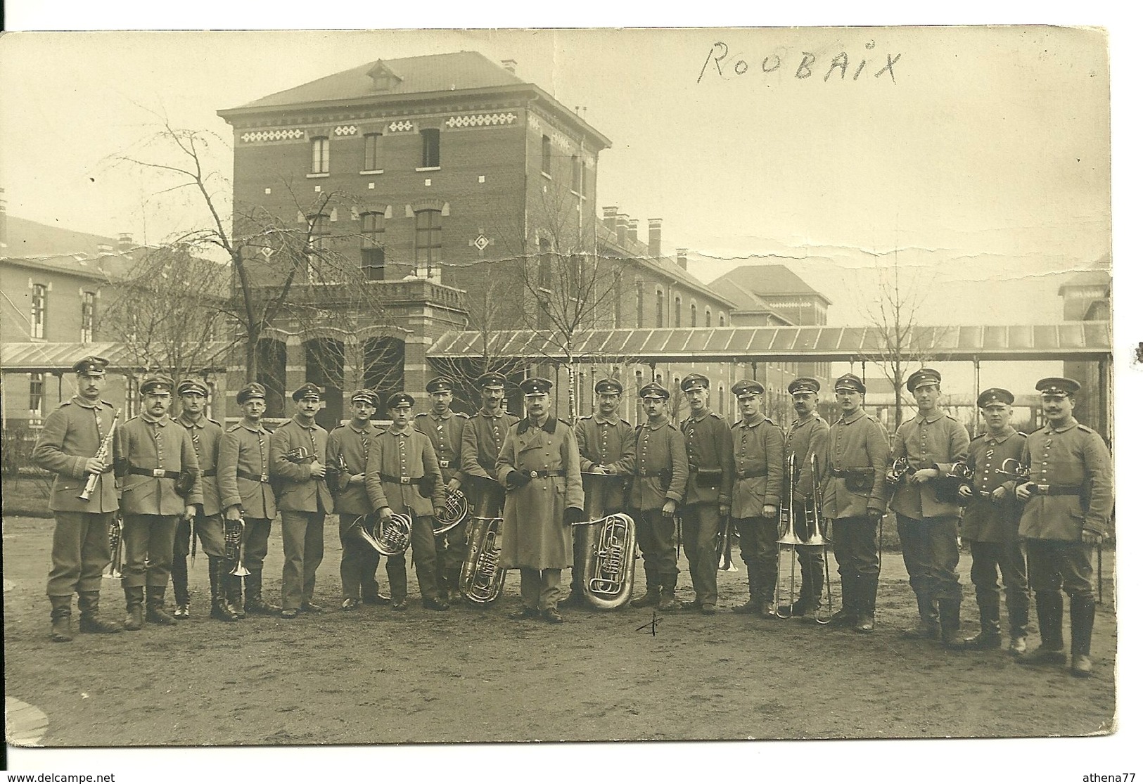 59 - ROUBAIX / CARTE PHOTO ALLEMANDE - FANFARE MILITAIRE - Roubaix