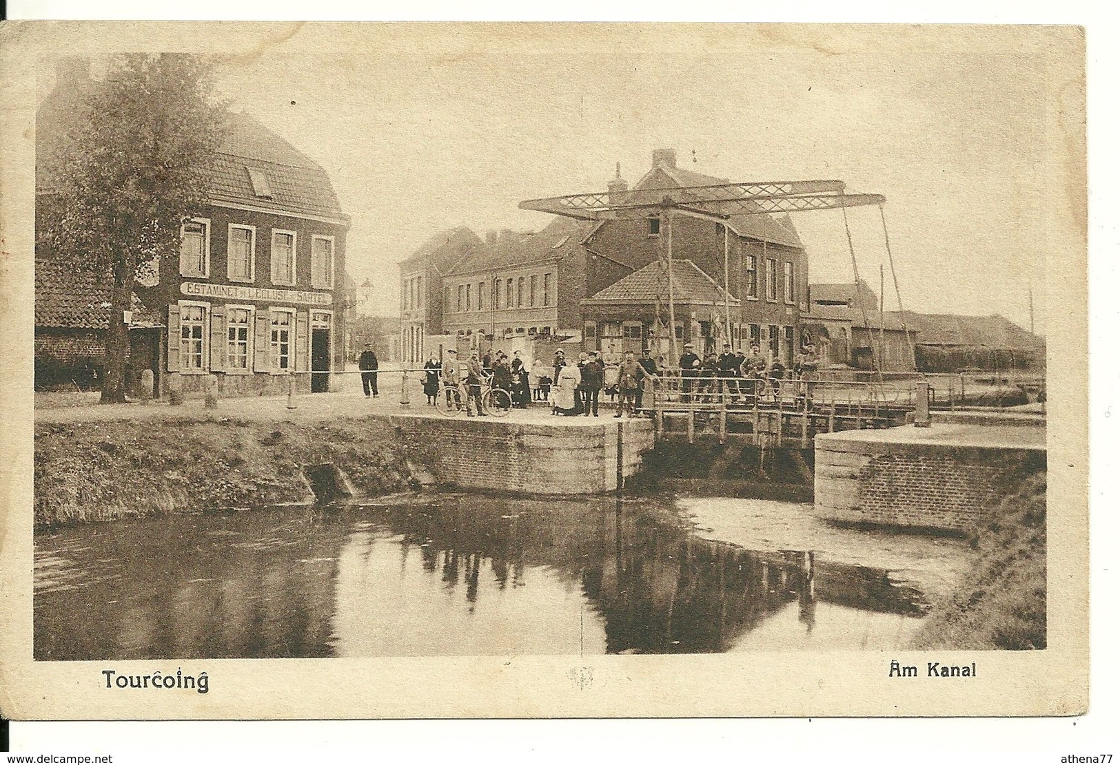 59 - TOURCOING / CARTE POSTALE ALLEMANDE - ECLUSE AU CANAL - Tourcoing