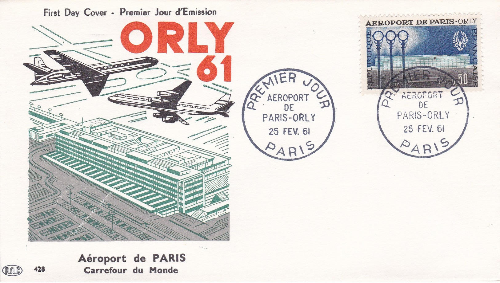 N°1283 De 1961 -  FDC  -   Aéroport De Paris-Orly - 1960-1969