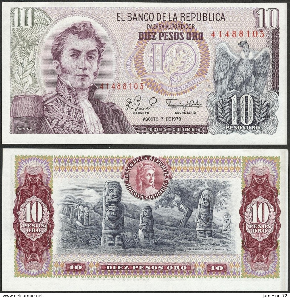 COLOMBIA - 10 Pesos De Oro 1979 P# 407g America Banknote - Edelweiss Coins - Kolumbien