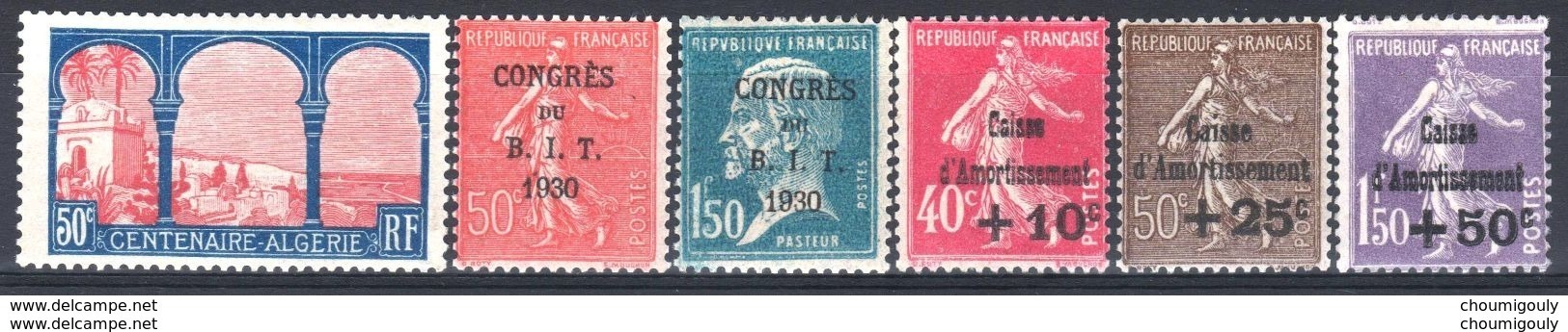 FRANCE ANNEE COMPLETE 1930 YVERT 263/268 , 6 TIMBRES NEUFS Xx LUXE - ....-1939