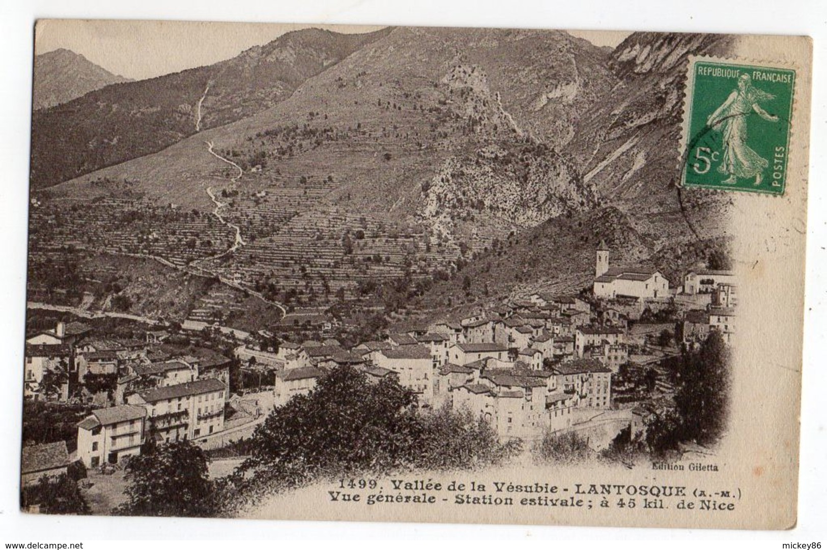 LANTOSQUE--1915 --Vue Générale-Station Estivale- Vallée De La Vésubie..........à Saisir - Lantosque