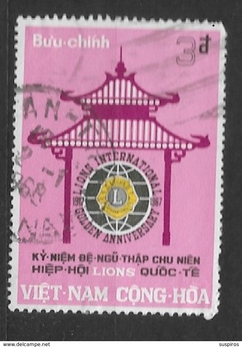 VIETNAM DEL SUD   - 1967 The 50th Anniversary Of Lions International   USED - Vietnam