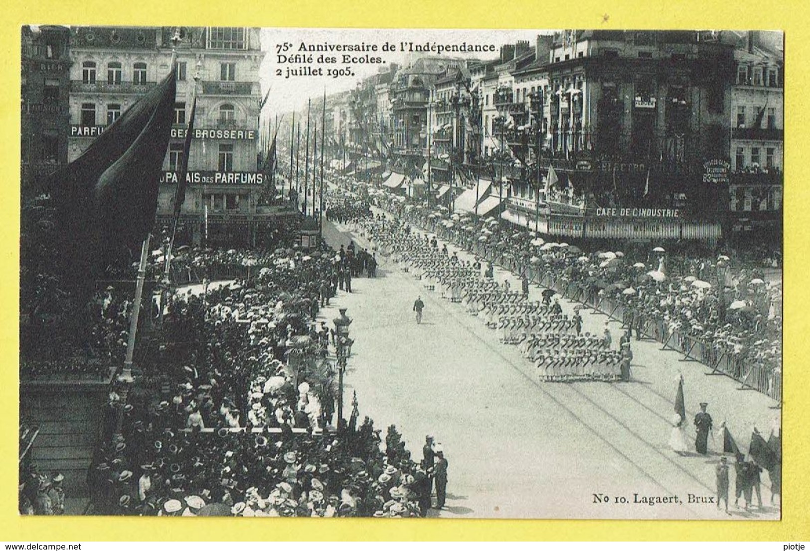 * Brussel - Bruxelles - Brussels * (Lagaert, Nr 10) 75 Anniversaire Indépendance, Défilé Des écoles, 2/07/1905, Café - Bruxelles-ville