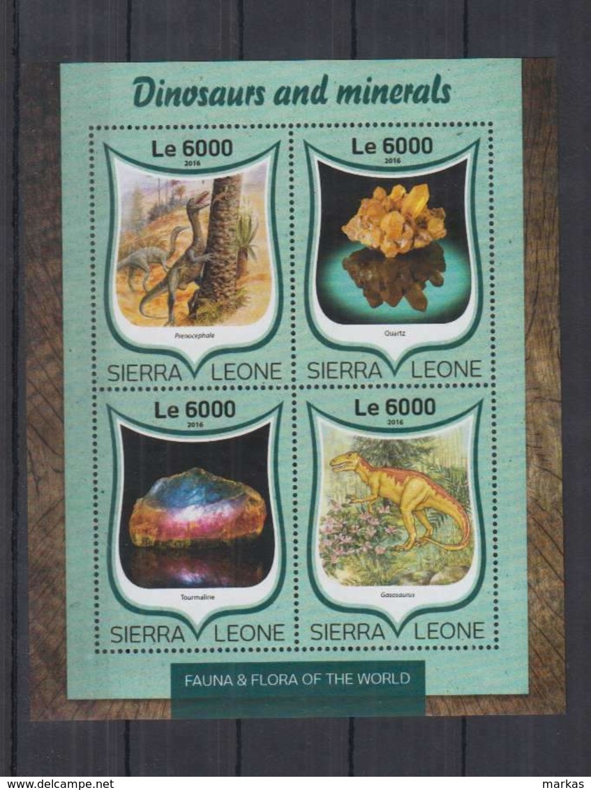 R316. Sierra Leone - MNH - 2016 - Fauna - Animals - Dinosaurs - Minerals - Other & Unclassified