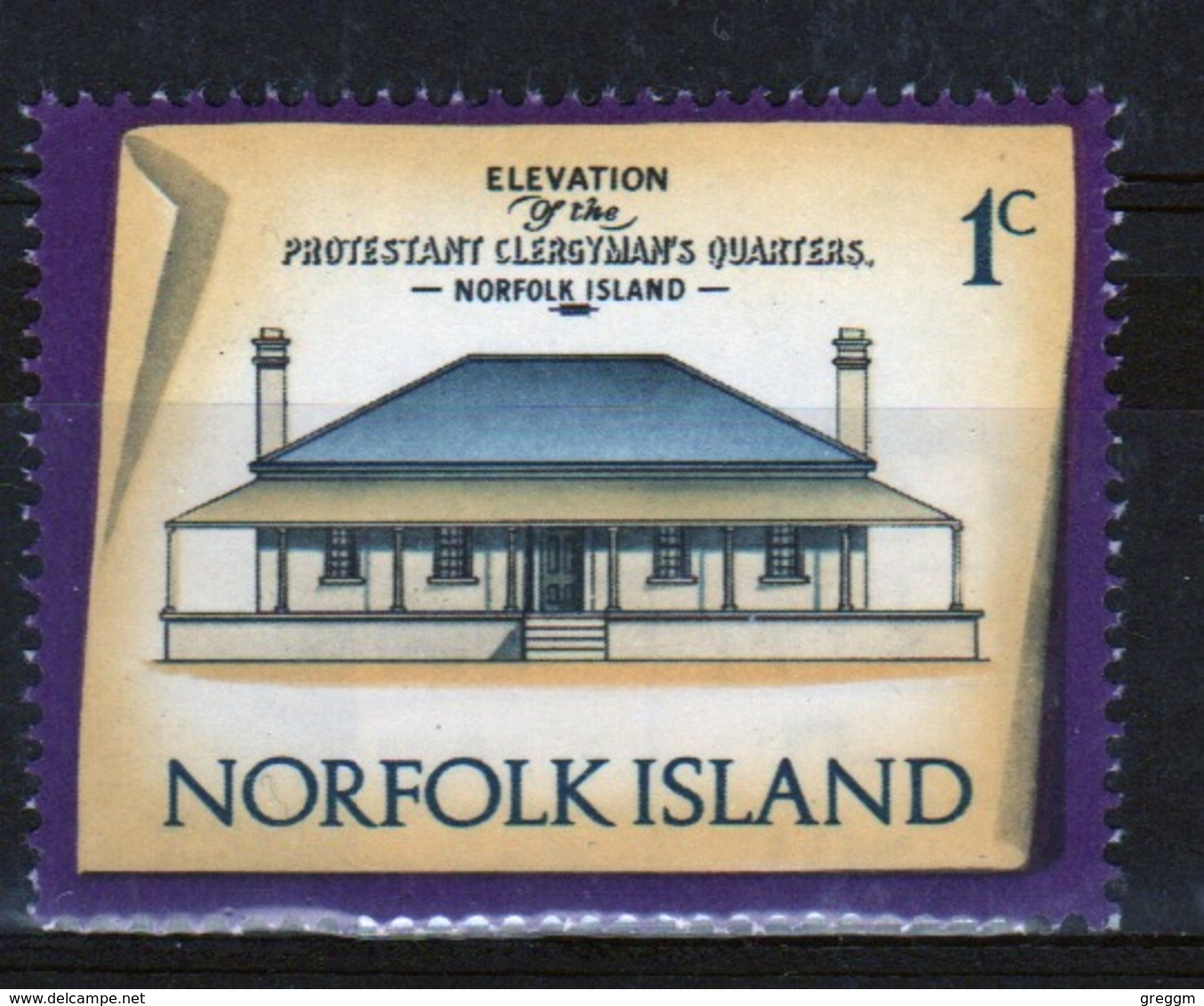Norfolk Island Single 1c Definitive Stamp From The 1973 Historic Buildings Series. - Norfolk Island