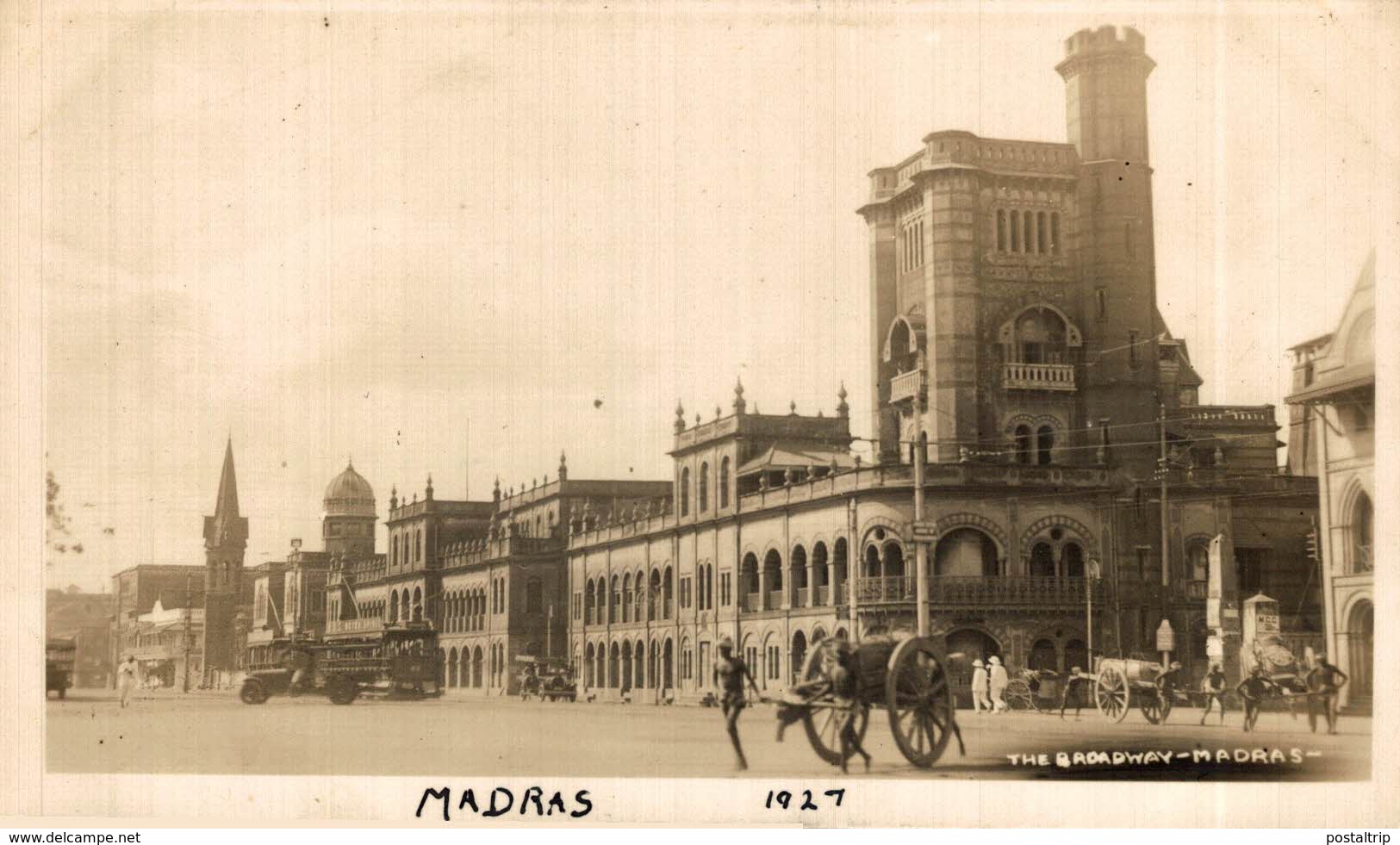 INDIA // INDE. THE BROADWAY. MADRAS 1921. - REAL FOTO - India