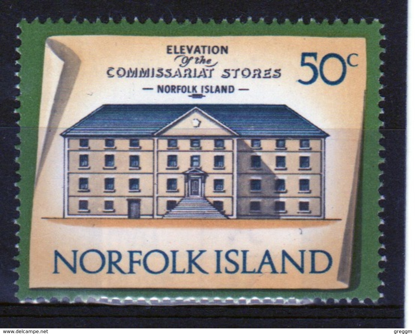 Norfolk Island Single 50c Definitive Stamp From The 1973 Historic Buildings Series. - Norfolk Island