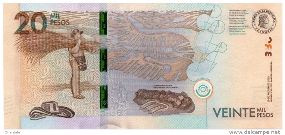 COLOMBIA P. 461a 20000 P 2015 UNC - Colombia