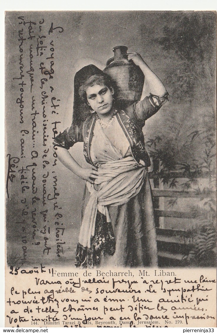 Liban / Femme Porteuse D'Eau De Becharreh Avec Timbre Bulgarie - Libano