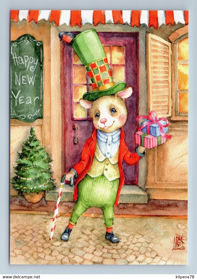 FUNNY MOUSE Mice In Costume HAPPY NEW YEAR Christmas Fansy New Postcard - Otros & Sin Clasificación