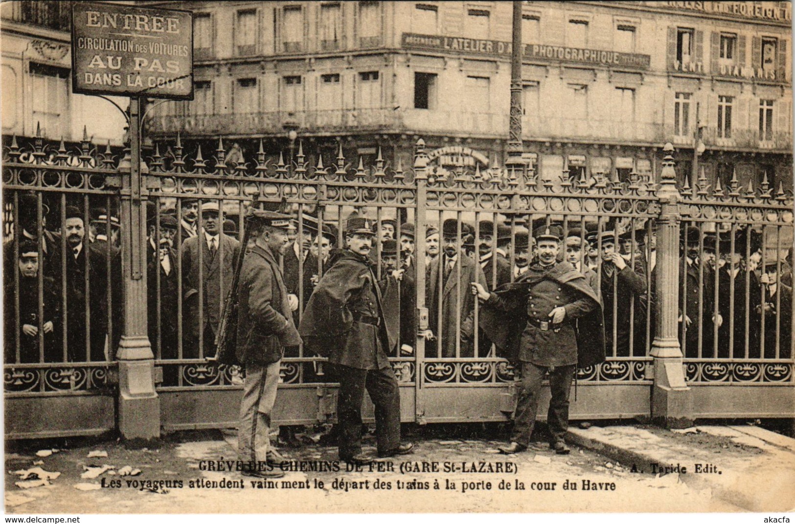 CPA PARIS Greve Des Chemins De Fer Porte De La Cour Du Havre (971888) - Streiks