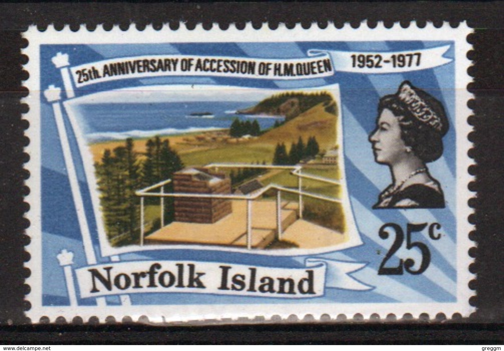 Norfolk Island Single 25c  Stamp To Celebrate The Silver Jubilee. - Norfolk Island