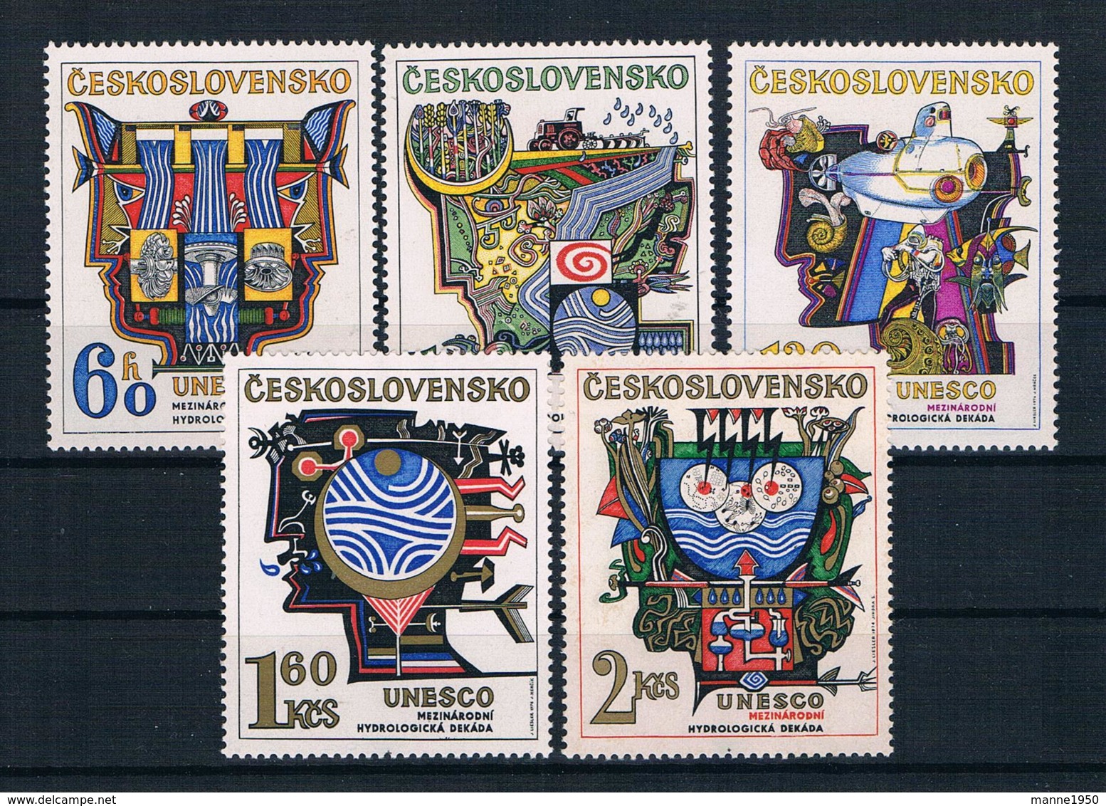 Tschechoslowakei/CSSR 1974 Unesco Mi.Nr. 2195/99 Kpl. Satz ** - Nuovi