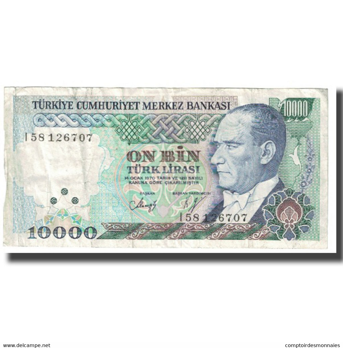 Billet, Turquie, 10,000 Lira, 1970, 1970-10-14, KM:200, TB - Turkije