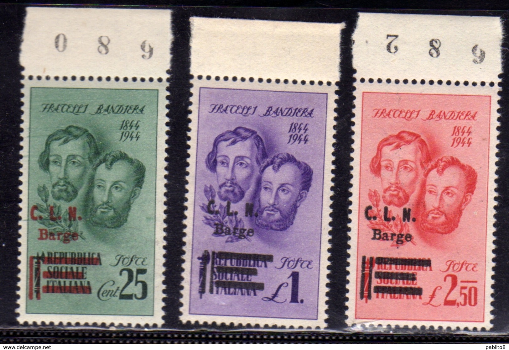 ITALY ITALIA 1945 CLN BARGE FRATELLI BANDIERA OVERPRINTED SERIE COMPLETA SOPRASTAMPATA COMPLETE SET MNH - Comité De Libération Nationale (CLN)