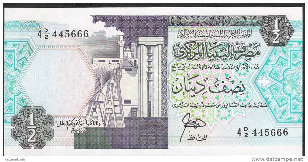 LIBYA   P53   1/2   DINAR    1990      UNC. - Libya