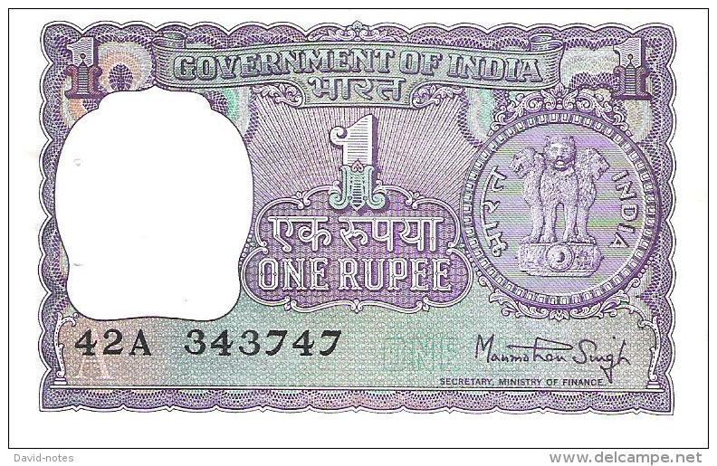 India - Pick 77v - 1 Rupee 1978 - Unc - India