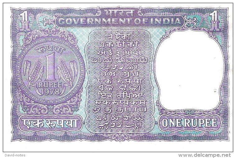 India - Pick 77v - 1 Rupee 1978 - Unc - India