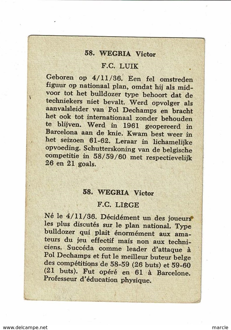 WEGRIA Victor  FC Luik FC Liège - Trading Cards