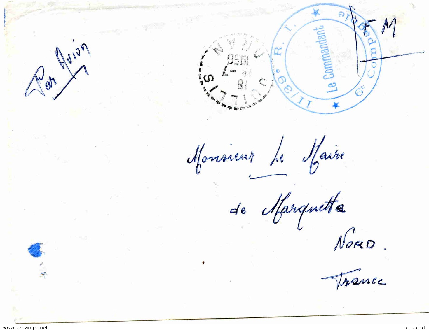 OUILLIS (Algerie) - Bureau Auxiliaire - Lettre En Franchise Militaire -1956 - Lettres & Documents