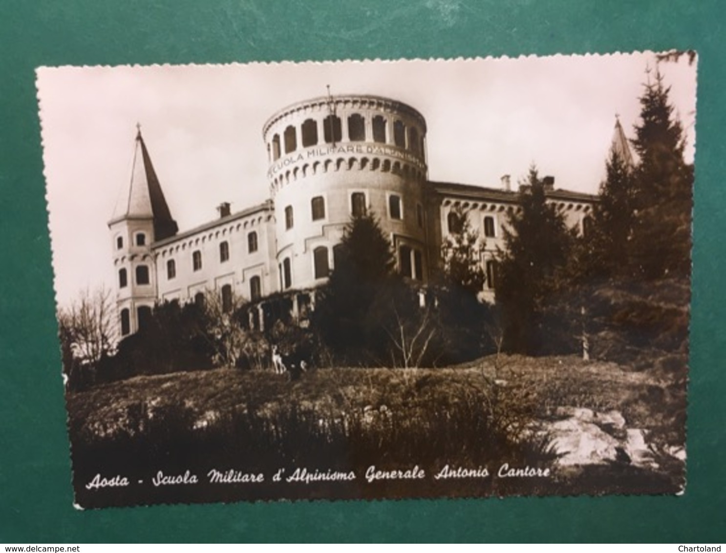 Cartolina Aosta - Scuola Militare D'Alpinismo Generale Cantore - 1950 Ca. - Andere & Zonder Classificatie