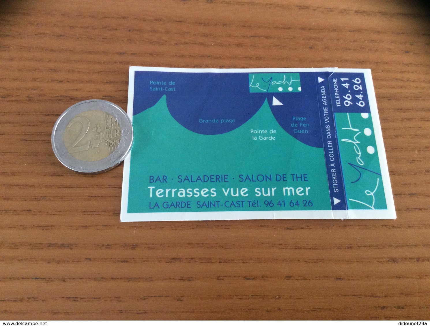 AUTOCOLLANT, Sticker « Le Yacht - BAR SALADERIE SALON DE THÉ - SAINT-CAST (22)» - Aufkleber